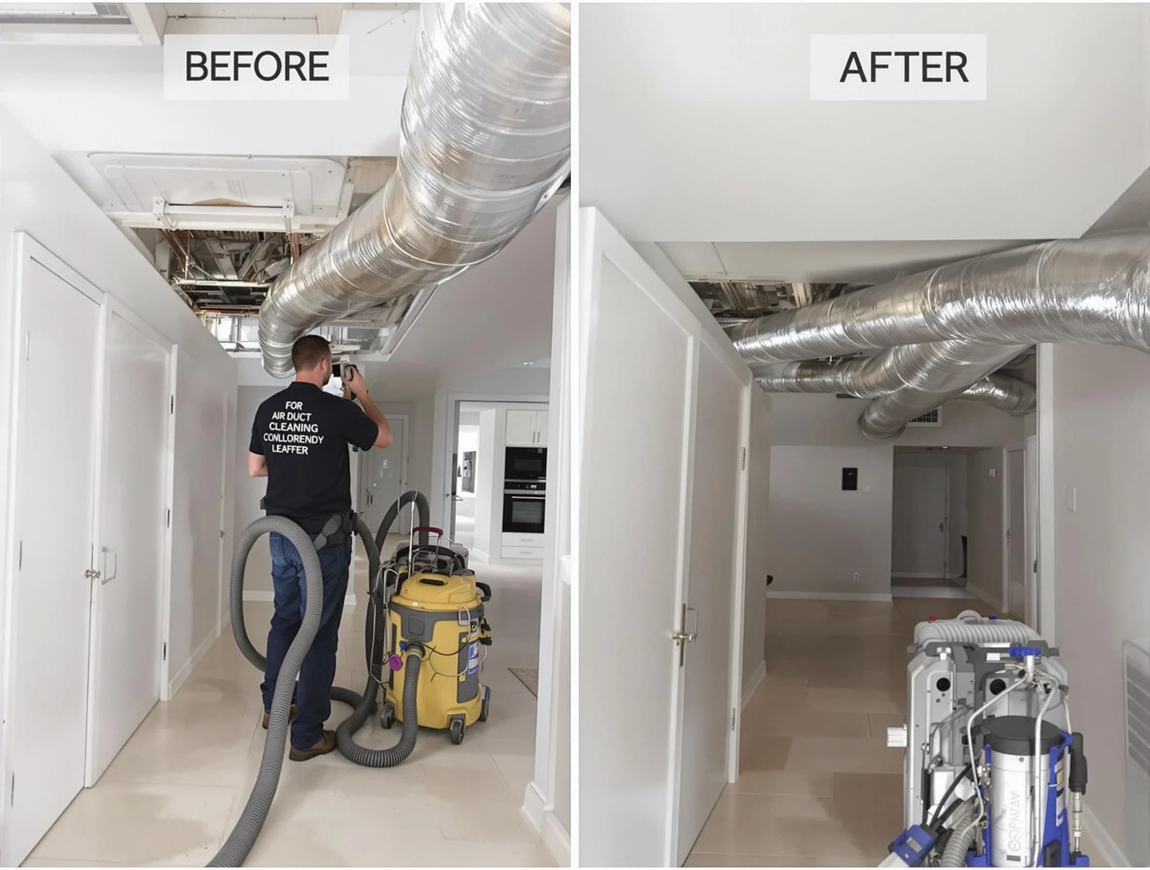 Highland Air Duct Cleaning professional performing thorough air duct cleaning in Highland
