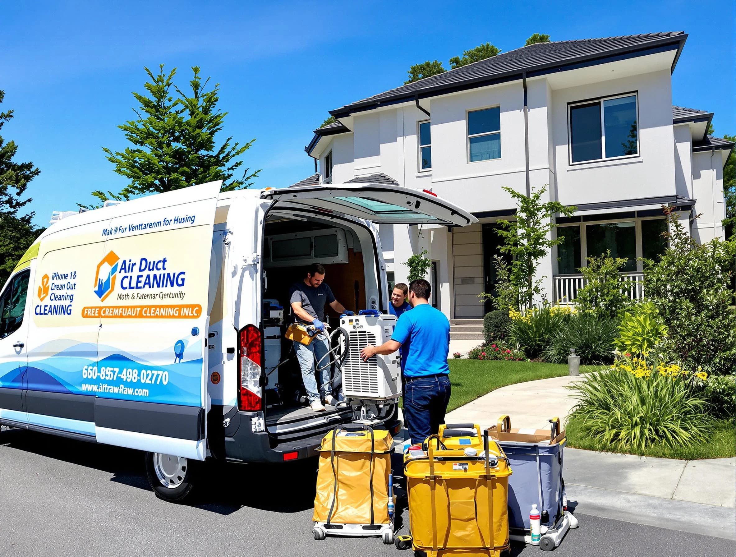 Highland Air Duct Cleaning technician performing professional air duct cleaning in Highland