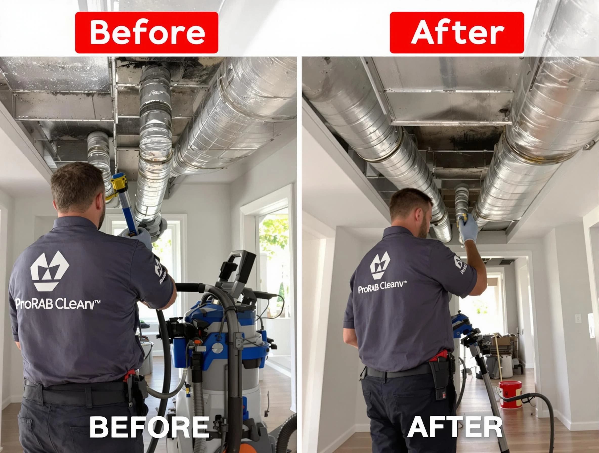 Highland Air Duct Cleaning expert performing thorough residential duct cleaning in a Highland home